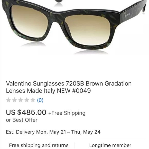 🎀 VALENTINO V702SB / 963 BLUE WOMENS SUNGLASSES. - Picture 6 of 8
